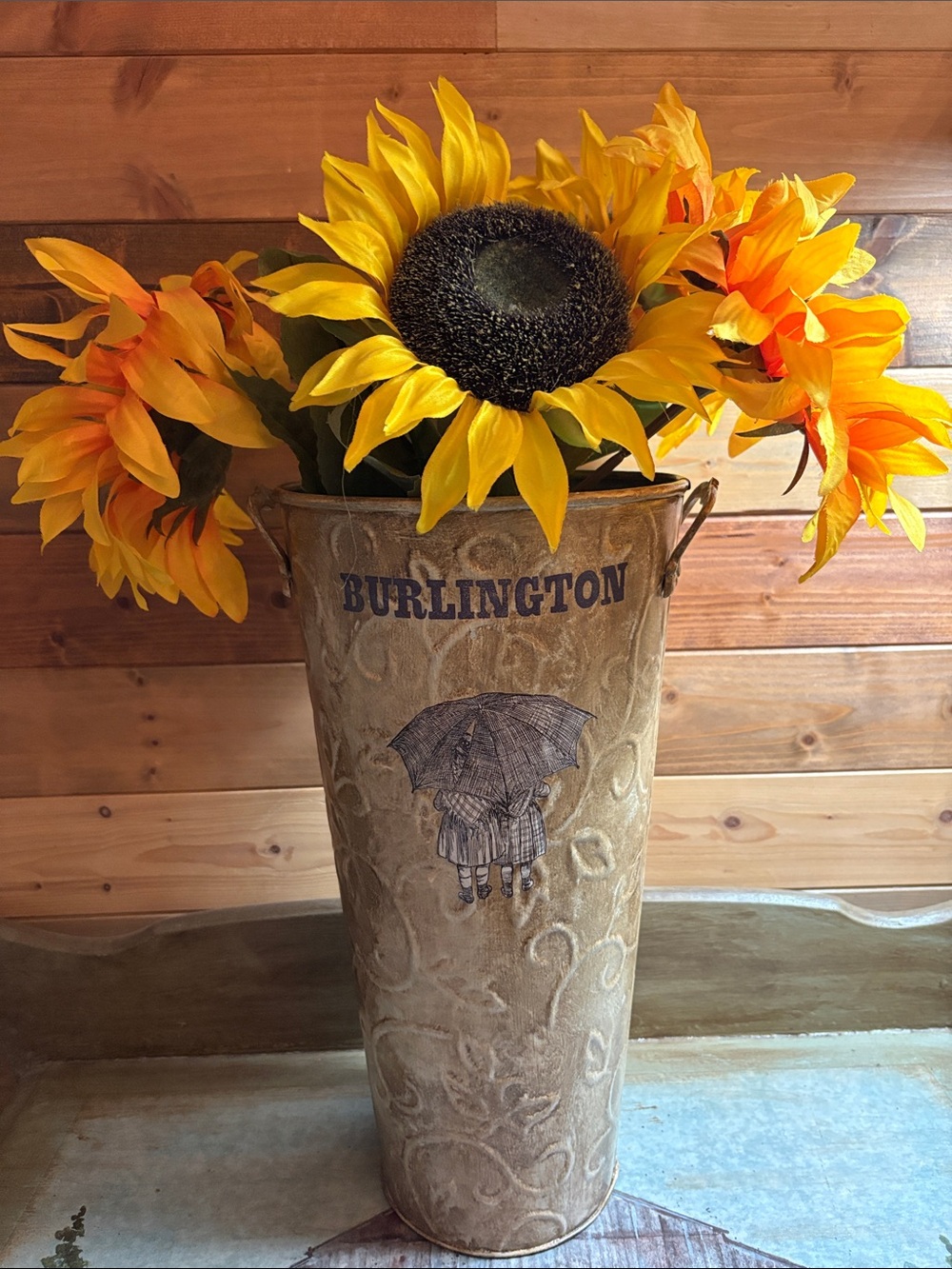 Sunflower Bouquet in French Metal Bucket